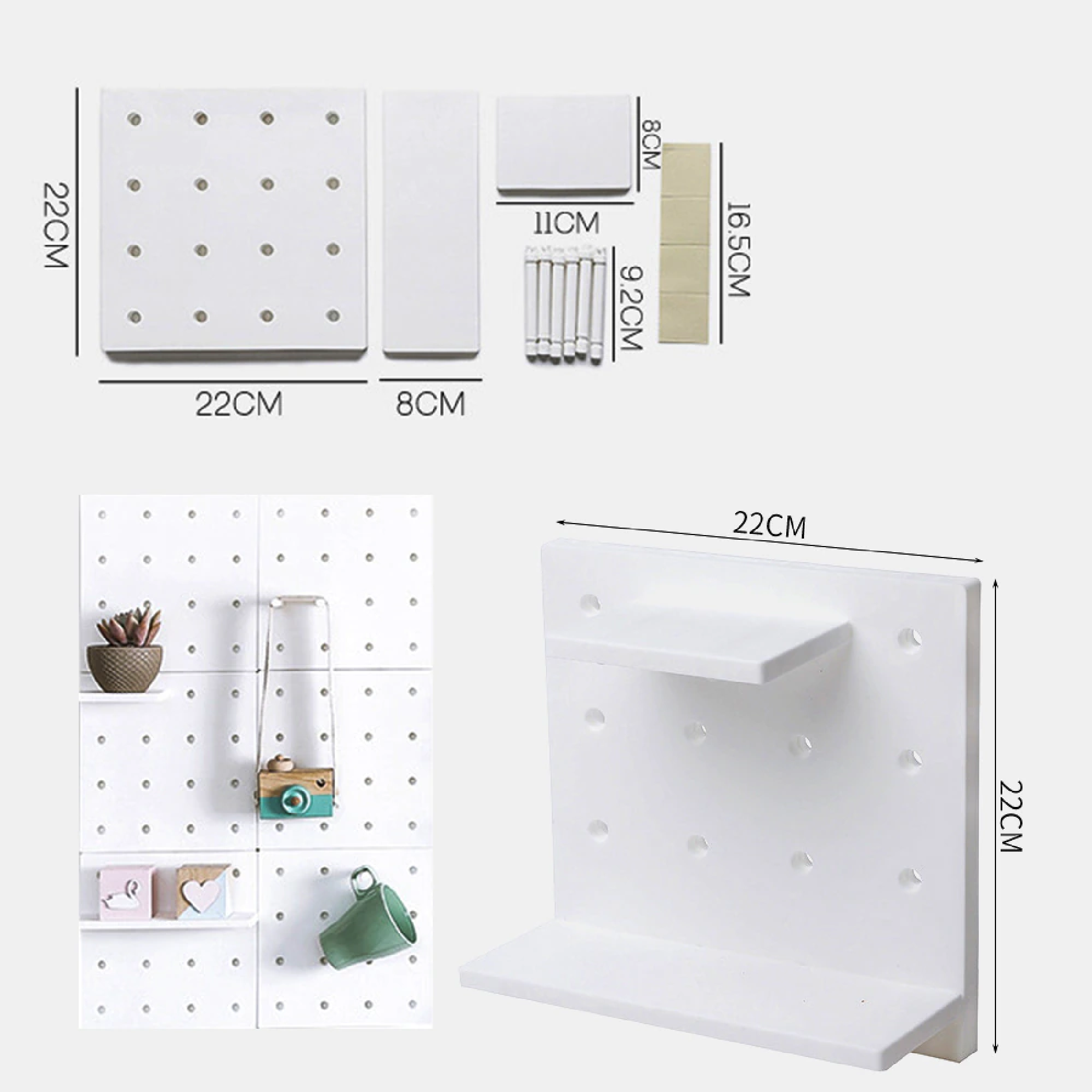 Miniatura 2 de Repisa Organizador X4 Perforado Pared